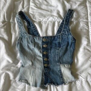 Zara Blue Bustier Tank Top